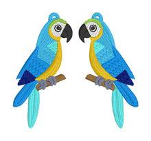 Boucles d’oreilles Macaw FSL - Boucles d’oreilles en dentelle autoportantes In the Hoop