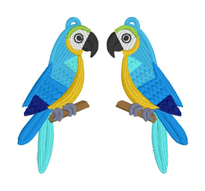 Boucles d’oreilles Macaw FSL - Boucles d’oreilles en dentelle autoportantes In the Hoop