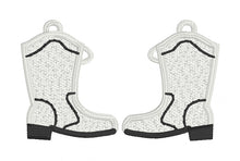 Mardi Gras Majorette Boots FSL Boucles d’oreilles - Boucles d’oreilles en dentelle autoportantes In the Hoop