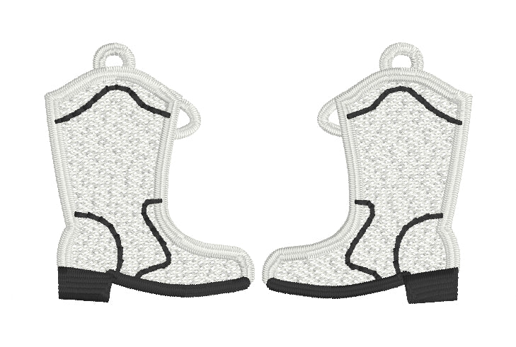 Mardi Gras Majorette Boots FSL Earrings - In the Hoop Freestanding Lace Earrings