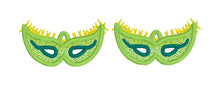 Pendientes FSL de máscaras de Mardi Gras - Pendientes de encaje independientes en el aro
