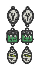 Monster Mash FSL Earrings- In the Hoop Freestanding Lace Earrings