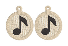 Music Note FSL Earrings - In the Hoop Freestanding Lace Earrings