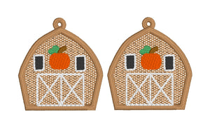 Boucles d’oreilles Old Pumpkin Barn FSL - Boucles d’oreilles en dentelle autoportantes In the Hoop