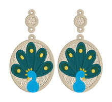 Pendientes FSL estilo pavo real - Pendientes de encaje independientes en el aro