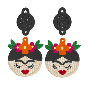 Pretty Frida Dangles FSL Earrings SET- In the Hoop Freestanding Lace Earrings