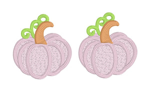 Boucles d’oreilles Princess Pumpkin FSL - Conception de boucles d’oreilles en dentelle autoportantes - Projet de broderie dans le cerceau