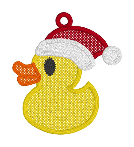 Rubber Ducky Christmas Freestanding Lace Ornament or Bookmark for 4x4 hoops