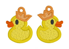 Boucles d’oreilles Rubber Ducky Crown Prince/Princess FSL - Boucles d’oreilles en dentelle autoportantes In the Hoop