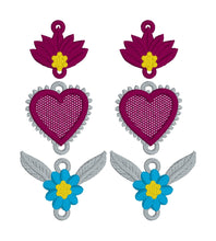 Boucles d’oreilles FSL Ribbon Wedge de sensibilisation - Boucles d’oreilles en dentelle autoportantes In the Hoop