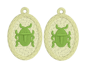 Scarab FSL Earrings - In the Hoop Freestanding Lace Earrings