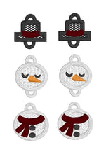 Snowman Dangles FSL Earrings SET- In the Hoop Freestanding Lace Earrings
