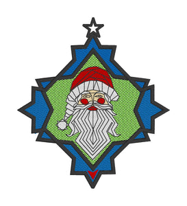 Stained Glass Santa Freestanding Lace Ornament or Bookmark for 5x7 hoops