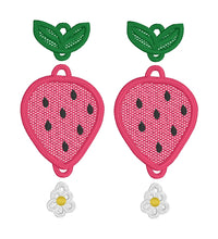 Strawberry Dangles FSL Earrings - In the Hoop Freestanding Lace Earrings