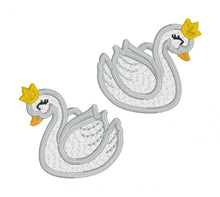 Swan Princess FSL Earrings- In the Hoop Freestanding Lace Earrings