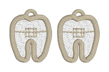 Tooth with Braces FSL Earrings and Side Link Bracelet elements - In the Hoop Freestanding Lace Earrings