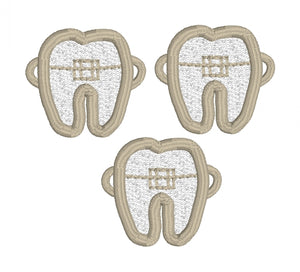 Dent avec bretelles FSL Boucles d’oreilles et éléments de bracelet à maillons latéraux - Boucles d’oreilles en dentelle autoportantes In the Hoop