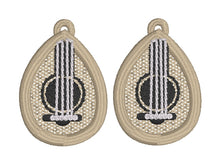 Boucles d’oreilles FSL Ukelele Teardrop 4 cordes - Boucles d’oreilles en dentelle autoportantes In the Hoop