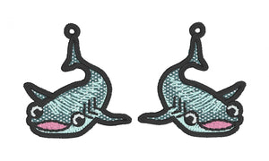 Pendientes FSL de tiburón ballena - Pendientes de encaje independientes en el aro