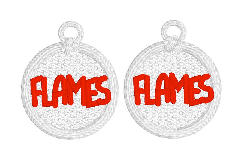 FLAMES FSL Earrings - In the Hoop Freestanding Lace Earrings