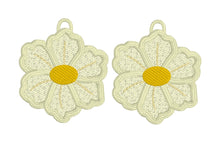 Flax Flower Dangles FSL Boucles d’oreilles SET- Dans les boucles d’oreilles en dentelle autoportantes Hoop