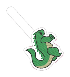 Godzilla Snap tab In the Hoop embroidery design