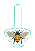 Honeybee snap tab In the Hoop embroidery design