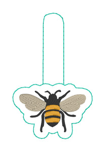 Honeybee snap tab In the Hoop embroidery design
