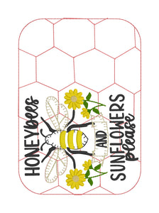 Honeybees and Sunflowers Mug Rug