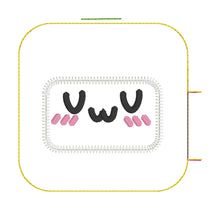 Marshmallow Face UWU Applique Fluffy Puff Design Set- In the Hoop Embroidery Design