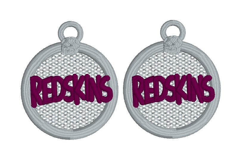 REDSKINS FSL Earrings - In the Hoop Freestanding Lace Earrings