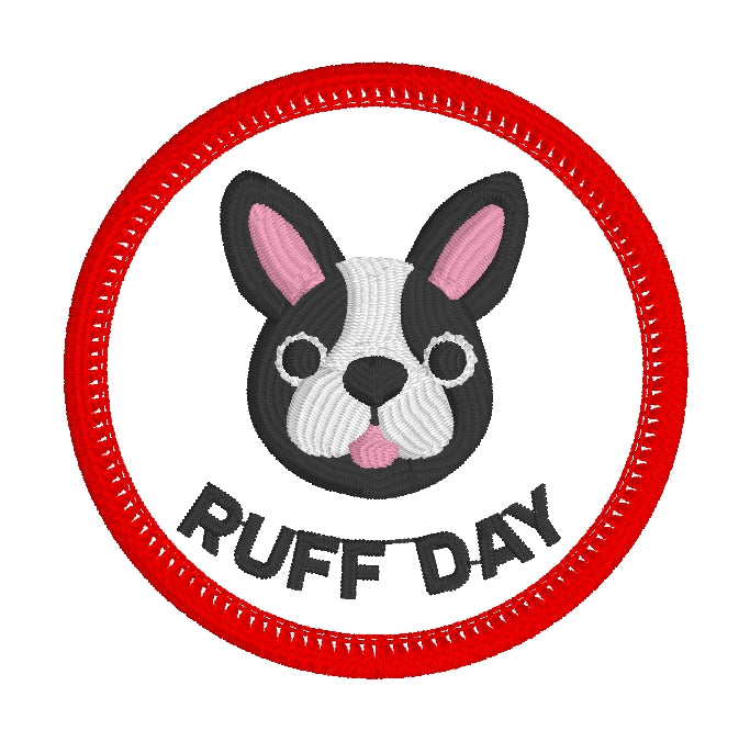 Dog Ruff Day Ruff Day Terrier Glitter HTV Patch Embroidery Design File – Designs By ...