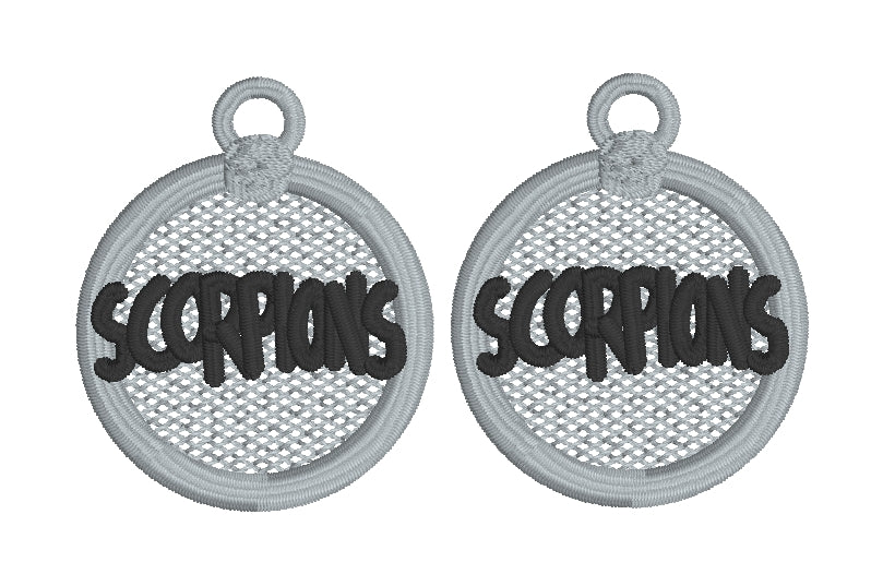 Scorpions FSL Earrings - In the Hoop Freestanding Lace Earrings