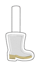 Pestaña de ajuste de bota de camarón en el diseño de bordado de aro