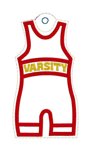 Wrestling Singlet and Varsity Wrestling Singlet Eyelet Tag - Bag Tag/Charm or Ornament
