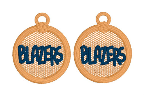BLAZERS FSL Earrings - In the Hoop Freestanding Lace Earrings