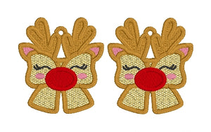 Boucles d’oreilles Santa Face FSL - Boucles d’oreilles en dentelle autoportantes In the Hoop