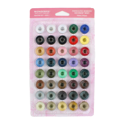 DecoBOB Prewound Bobbins MASTER SET FOR MULTINEEDLE MACHINES Size L