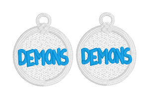 DEMONS FSL Earrings - In the Hoop Freestanding Lace Earrings