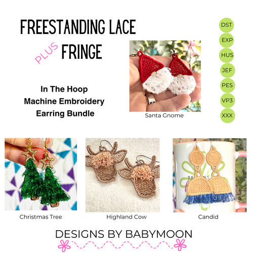 Gifting Bundle FSL Plus Fringe BUNDLE SET - In the Hoop Freestanding Lace Earrings