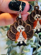 Turkey FSL Earrings - In the Hoop Freestanding Lace Earrings