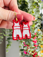 Boucles d’oreilles Santa Face FSL - Boucles d’oreilles en dentelle autoportantes In the Hoop