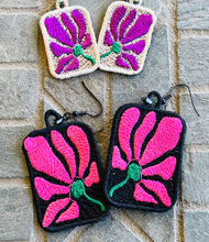 Jellyflower2 FSL Earrings - Abstract Floral In the Hoop Freestanding Lace Earrings