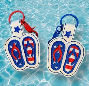 All American Flip Flops pestaña a presión en el diseño de bordado del aro