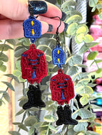 Nutcracker Dangles FSL Earrings SET- In the Hoop Freestanding Lace Earrings