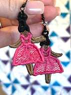Ballerina FSL Earrings- In the Hoop Freestanding Lace Earrings