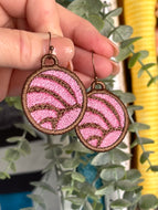Pendientes Pan Dulce Concha FSL - Pendientes de encaje independientes en el aro