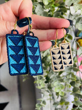 Flying Geese Quilt Block Dangle Boucles d’oreilles SET- Dans le cerceau Boucles d’oreilles en dentelle autoportantes