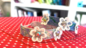 FSL Friendship Bracelet 3D Rivet Flowers In the Hoop Freestanding Lace Bracelet in Three Sizes