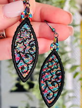 Christmas Sparkle Wedge FSL Earrings - In the Hoop Freestanding Lace Earrings - TWO SIZES